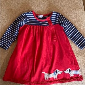 Toddler girl dress with puppy details